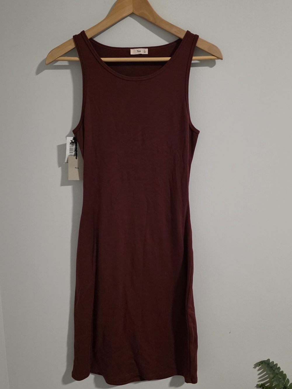 TNA Granite Dress Size L NWT Open Back Stretch Dress